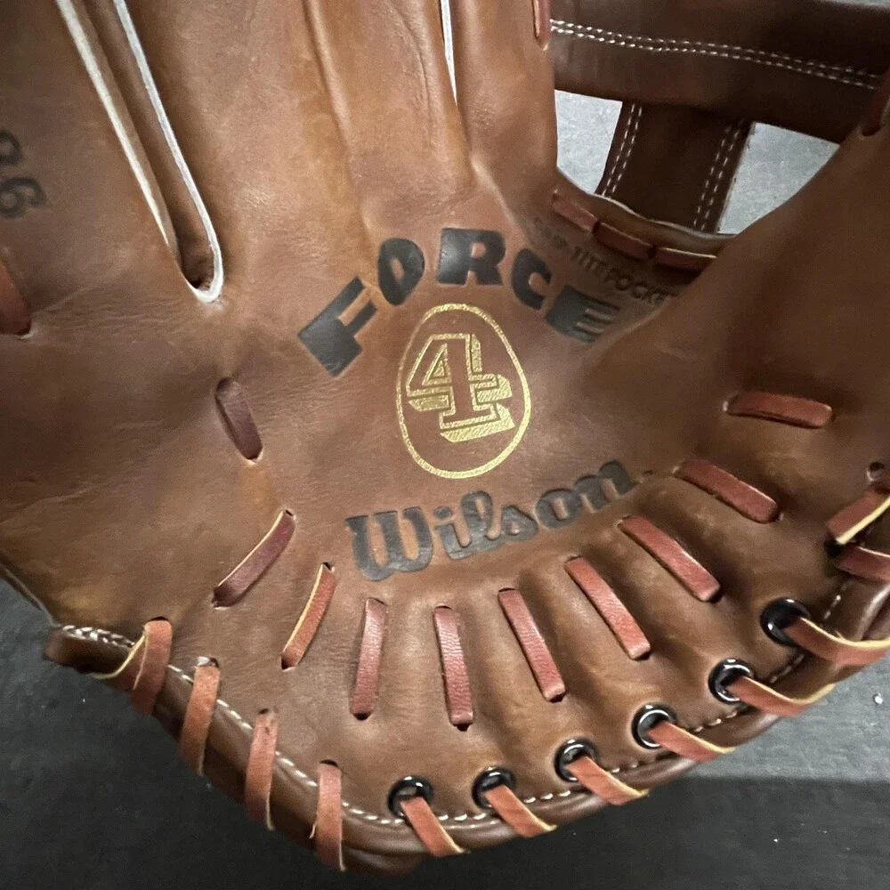 Vintage Wilson Force 4 Baseball Glove Mens 11.5 Brown Leather Taiwan Mitt